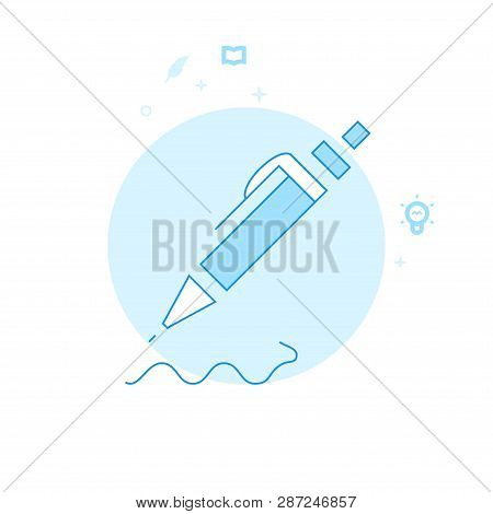 Ballpoint Pen Flat Vector Icon. Writing, Authors Or Education Related Illustration. Light Flat Style