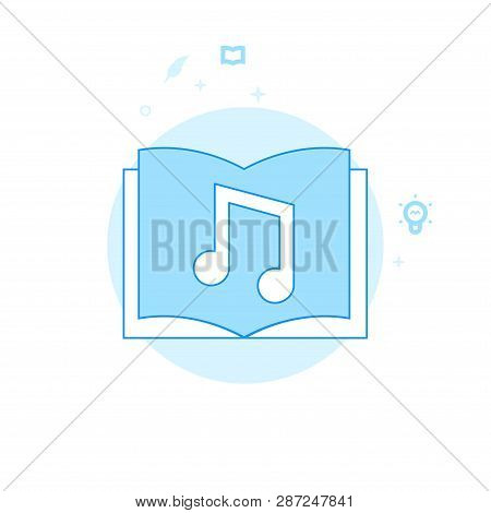 Audiobook Flat Vector Icon. Writing, Authors Or Education Related Illustration. Light Flat Style. Bl