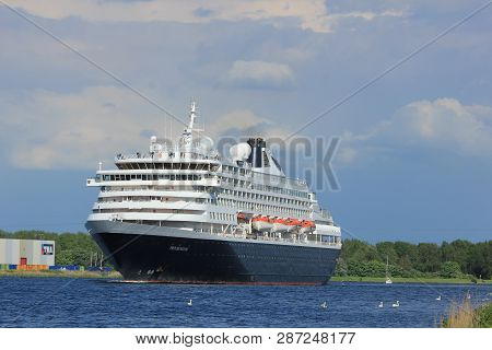 Velsen, The Netherlands - May, 20th 2017: Ms Prinsendam, Sailing From Passenger Terminal Amsterdam T