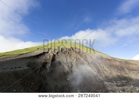 The Lokon Volcano Crater View In Sulawesi, Indonesia