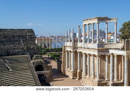 Classic Roman Amphitheater Located In Merida (spain)