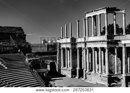 Classic Roman Amphitheater Located In Merida (spain)