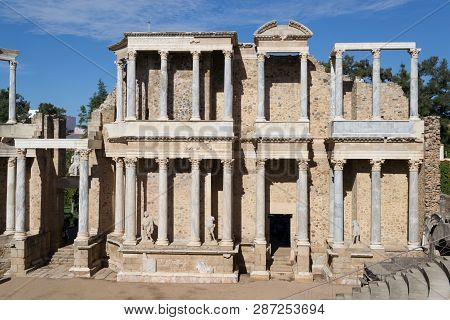 Classic Roman Amphitheater Located In Merida (spain)