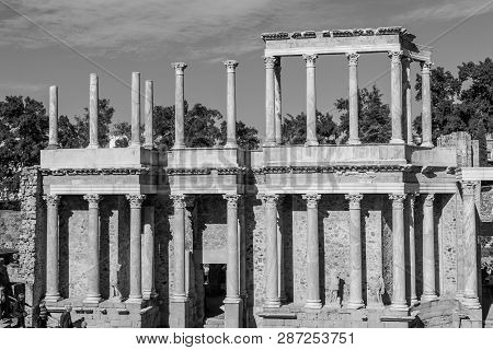 Classic Roman Amphitheater Located In Merida (spain)