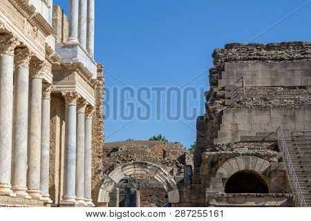 Classic Roman Amphitheater Located In Merida (spain)