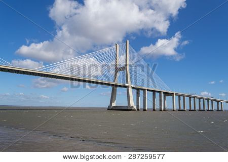 Vasco Da Gama Bridge In Lisbon