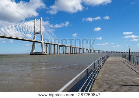 Vasco Da Gama Bridge In Lisbon