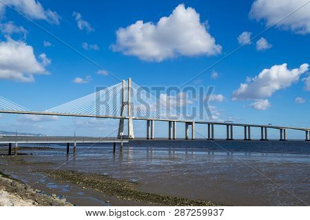 Vasco Da Gama Bridge In Lisbon