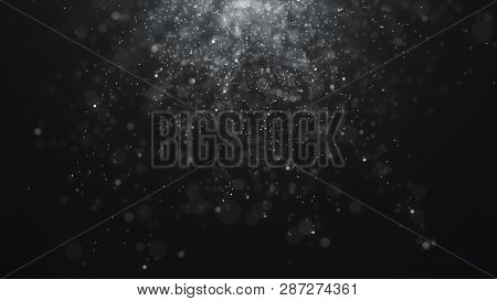 Dust Particles. Abstract Background Of Particles. Cosmic Galaxy Illustration. 3D Rendering.