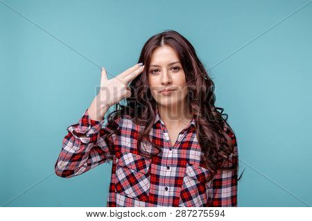Woman Have A Headache And Feeling Sick. Feeling Bad.