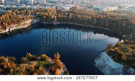 Twardowski Rocks Park, An Old Flooded Stone Mine, In Krakow, Poland.