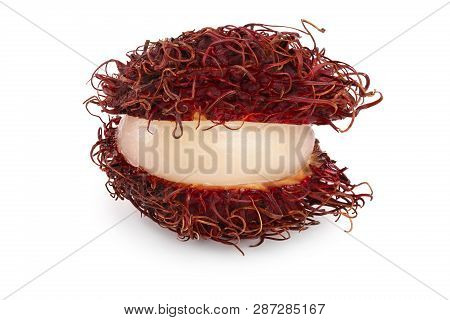 Rambutan Isolated On White Background. Tropical Fruit. Nephelium Lappaceum