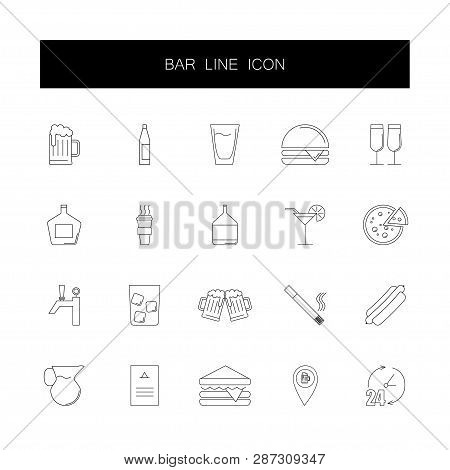 Line Icons Set. Bar Pack. Vector Illustration