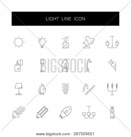 Line Icons Set. Light Pack. Vector Illustration
