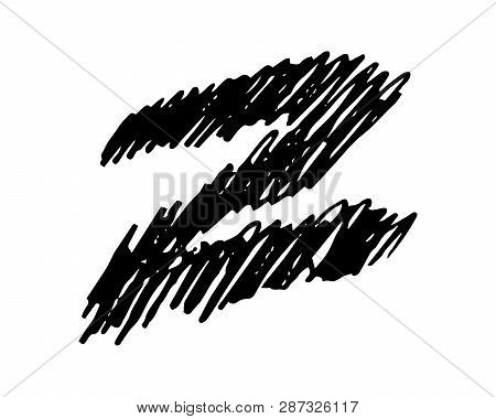 Sketch Scribble Smear Zigzag. Hand Drawn Pencil Scribble. Vector Illustration.
