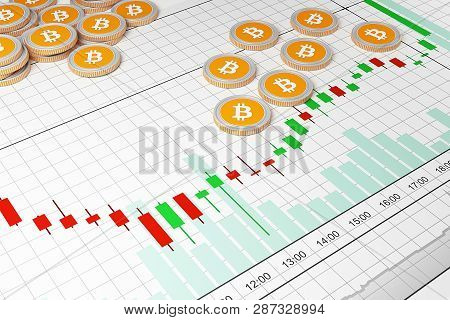 Bitcoin.cryptocurrency Exchange Trades. Trading Schedule. 3d Illustration.