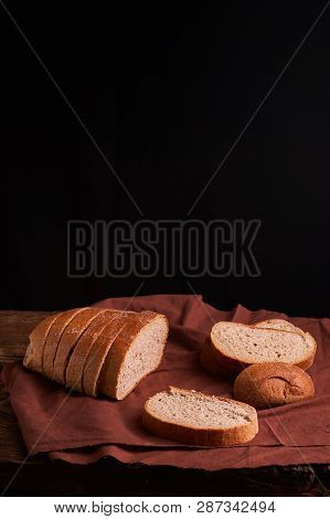 Breads Concept Of Teasty Home Food Close Up On Wooden Background
