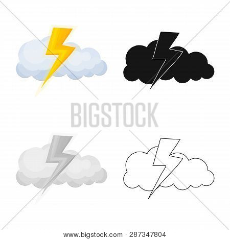 Vector Design Of Weather And Climate Icon. Set Of Weather And Cloud Stock Vector Illustration.