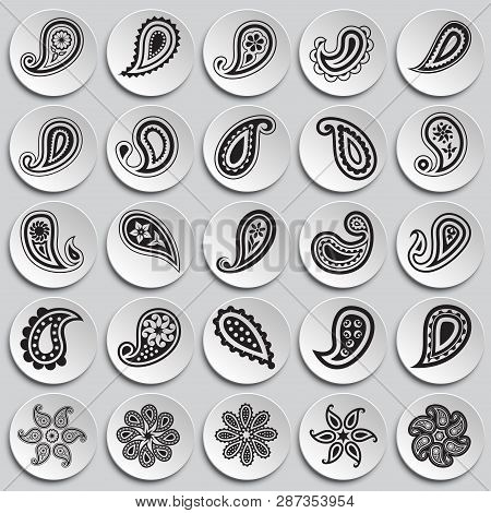 Buta Icons Set On Black Background For Graphic And Web Design. Simple Vector Sign. Internet Concept 