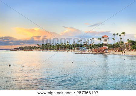 Sun Set At Bayahibe Beach, La Romana, Dominican Republic