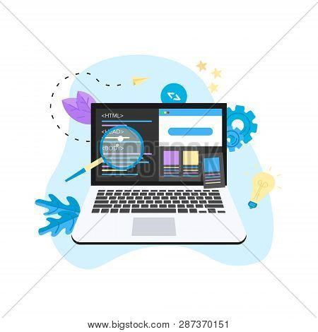 Creative Webpage Development And Web Design Concept.
