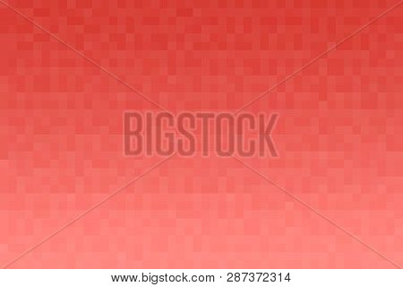 Abstract coral gradient background. Texture with pixel square blocks. Mosaic pattern.