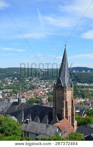 Panorama From The City Marburg With Hesse Germany Church