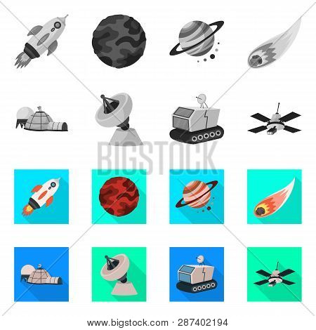 Vector Illustration Of Astronomy And Technology  Logo. Set Of Astronomy And Sky Vector Icon For Stoc