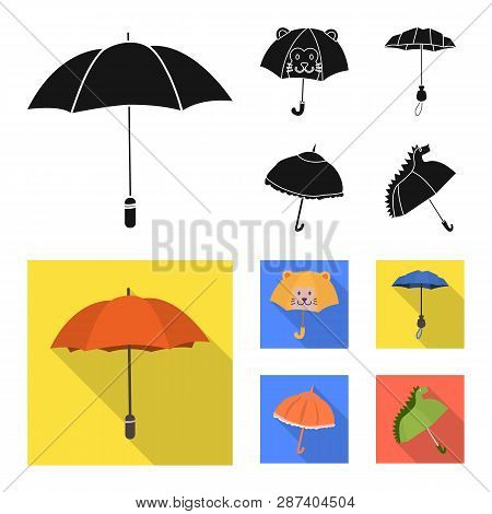Vector Illustration Of Protection And Closed Sign. Set Of Protection And Rainy Stock Vector Illustra