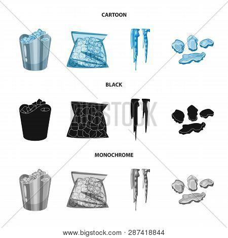 Vector Design Of Texture  And Frozen  Symbol. Set Of Texture  And Transparent  Vector Icon For Stock