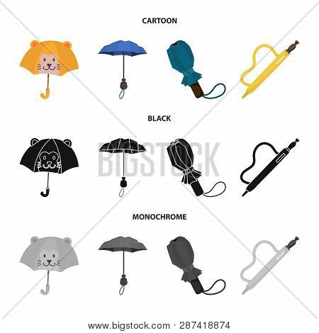 Vector Illustration Of Protection And Closed Icon. Collection Of Protection And Rainy Vector Icon Fo