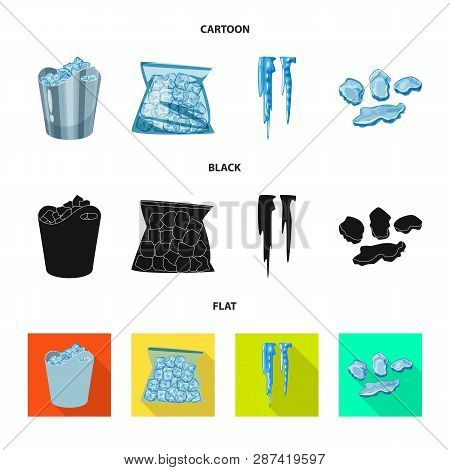Isolated Object Of Texture  And Frozen  Logo. Set Of Texture  And Transparent  Stock Vector Illustra