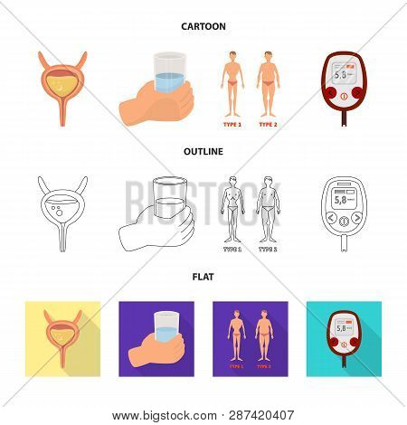 Isolated Object Of Diet And Treatment  Symbol. Set Of Diet And Medicine Vector Icon For Stock.