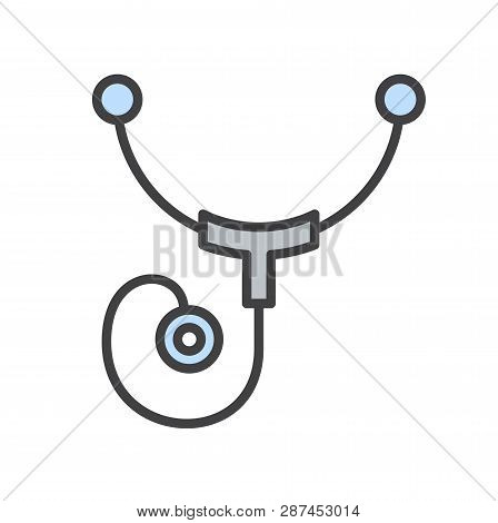 Sthetoscope Line Icon On Background For Graphic And Web Design. Simple Vector Sign. Internet Concept