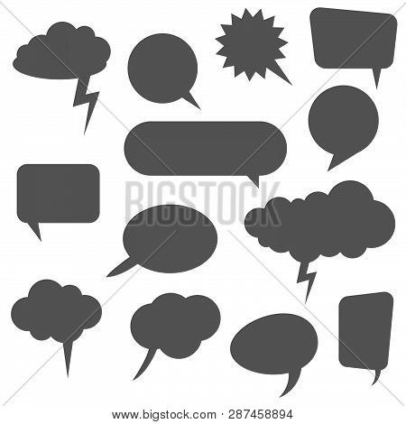 Collection Of Different Speech Bubbles And Thought Bubbles With Space For Text