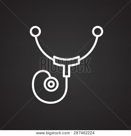 Sthetoscope Line Icon On Background For Graphic And Web Design. Simple Vector Sign. Internet Concept