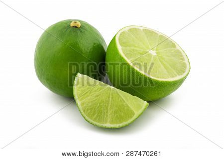 Fresh Lime Isolated On A White Background