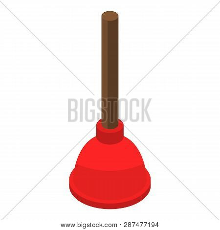 Toilet Plunger Icon. Isometric Of Toilet Plunger Icon For Web Design Isolated On White Background