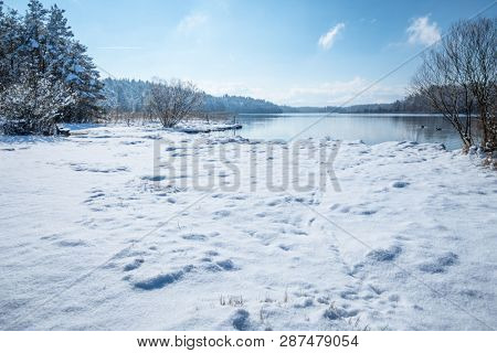 The Lake Osterseen Bavaria Germany winter scenery