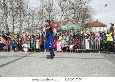 Ljubljana, Slovenia / Slovenia - February 02 2019: Carnival In Slovenia With Some Traditional Sloven