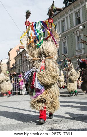 Ljubljana, Slovenia / Slovenia - February 02 2019: Carnival In Slovenia With Some Traditional Sloven