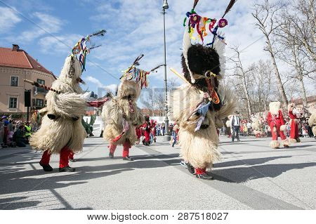 Ljubljana, Slovenia / Slovenia - February 02 2019: Carnival In Slovenia With Some Traditional Sloven