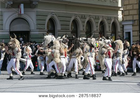 Ljubljana, Slovenia / Slovenia - February 02 2019: Carnival In Slovenia With Some Traditional Sloven