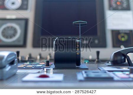 Photo Of Bridge Telegraph Of Modern Dry Cargo Vessel