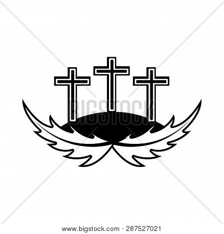 Isolated Mount Calvary Icon. Vector Illustration Design