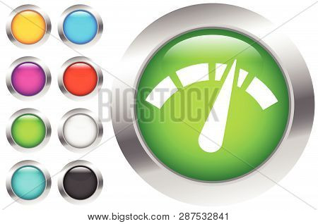 Icon With Gauge, Meter For Calibration, Indication, Level Themes