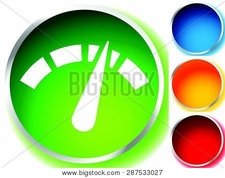 Icon With Gauge, Meter For Calibration, Indication, Level Themes