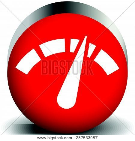 Icon With Gauge, Meter For Calibration, Indication, Level Themes