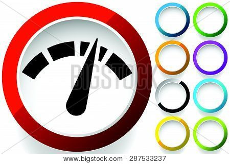 Icon With Gauge, Meter For Calibration, Indication, Level Themes