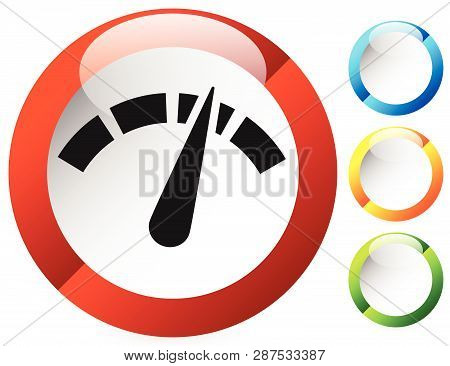 Icon With Gauge, Meter For Calibration, Indication, Level Themes